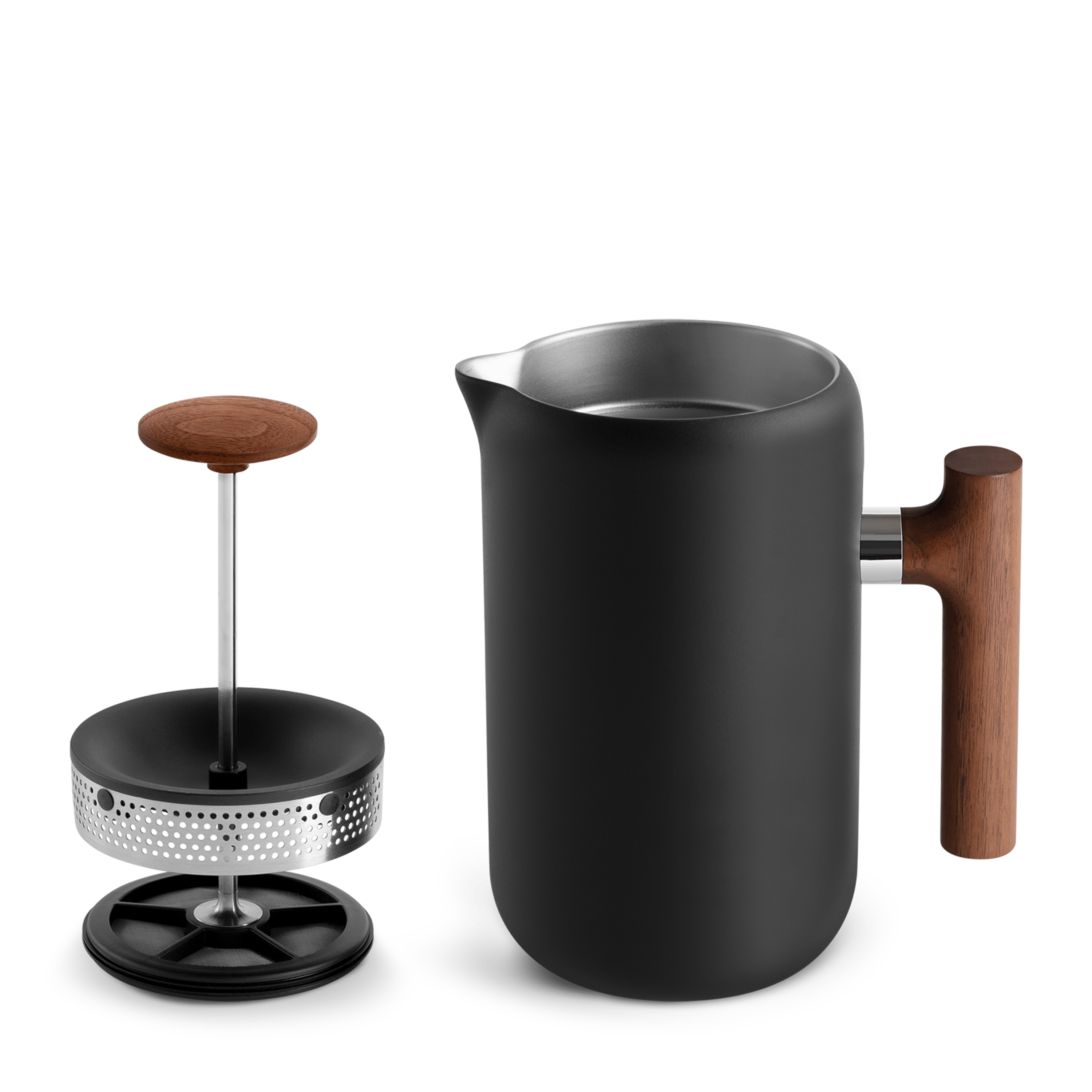Fellow Clara French Press, Schwarz - Walnuss - Coffee Annan