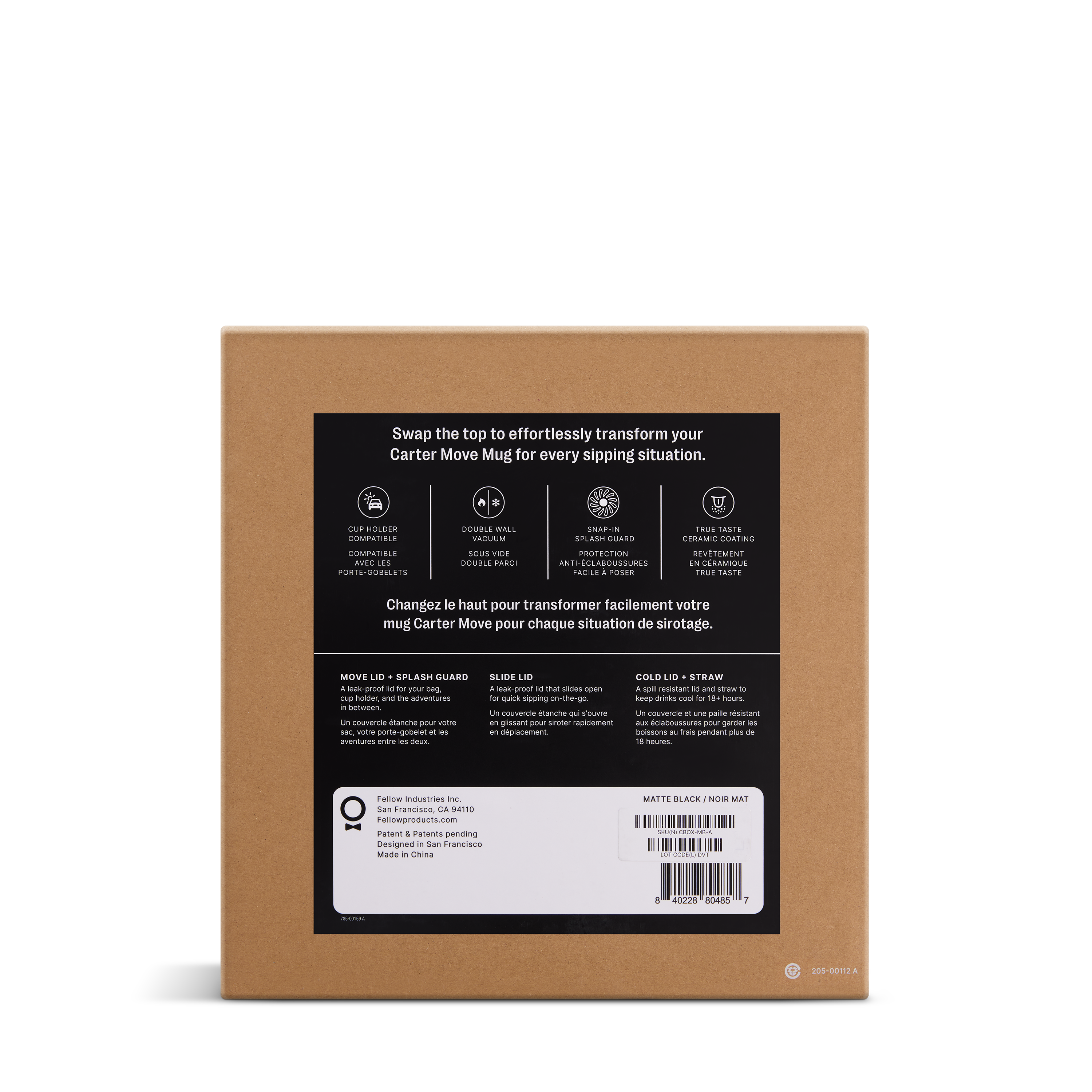 Fellow Carter 3-in-1 Sip System | Thermobecher-Set mit verschiedenen Deckeln - Coffee Annan 