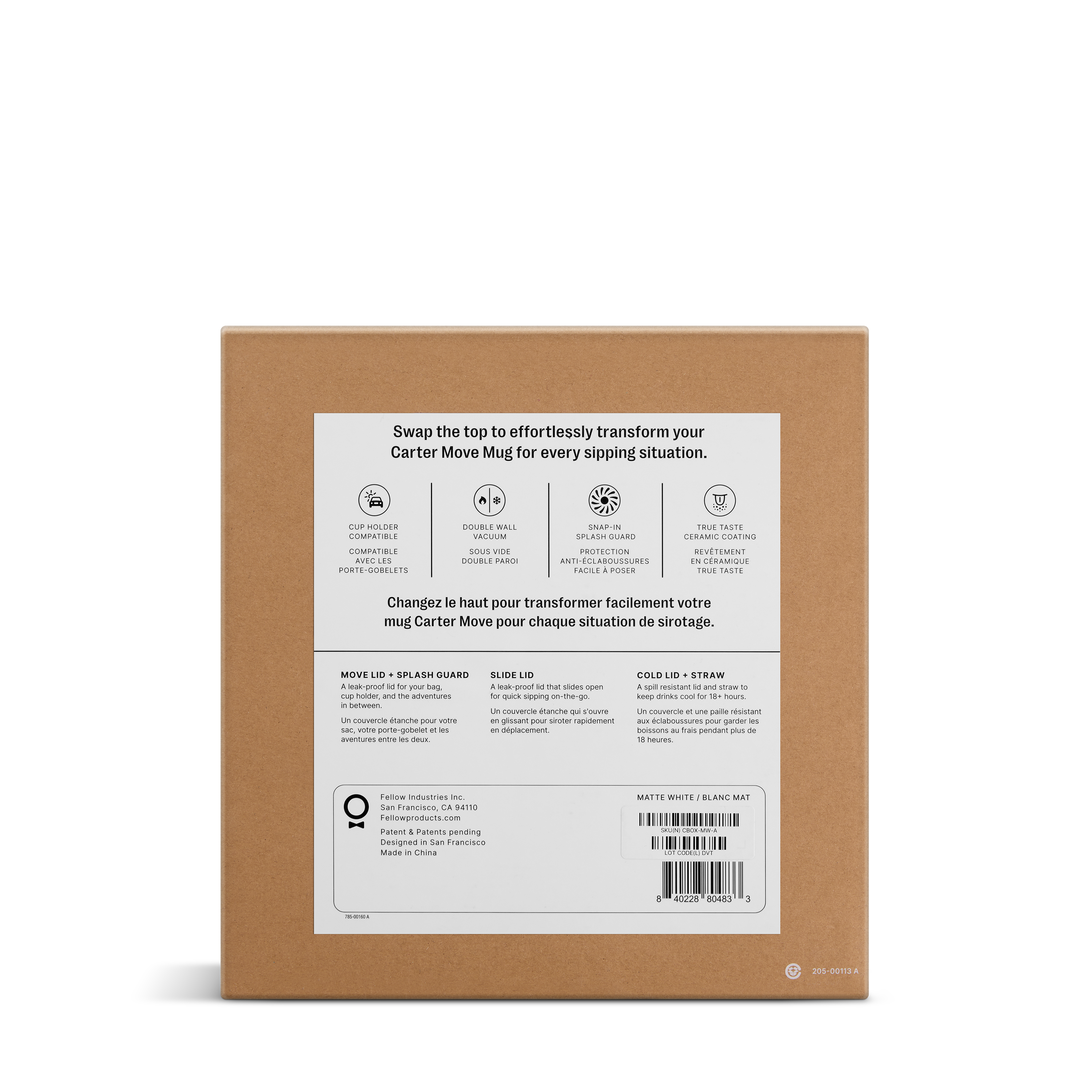 Fellow Carter 3-in-1 Sip System | Thermobecher-Set mit verschiedenen Deckeln - Coffee Annan 