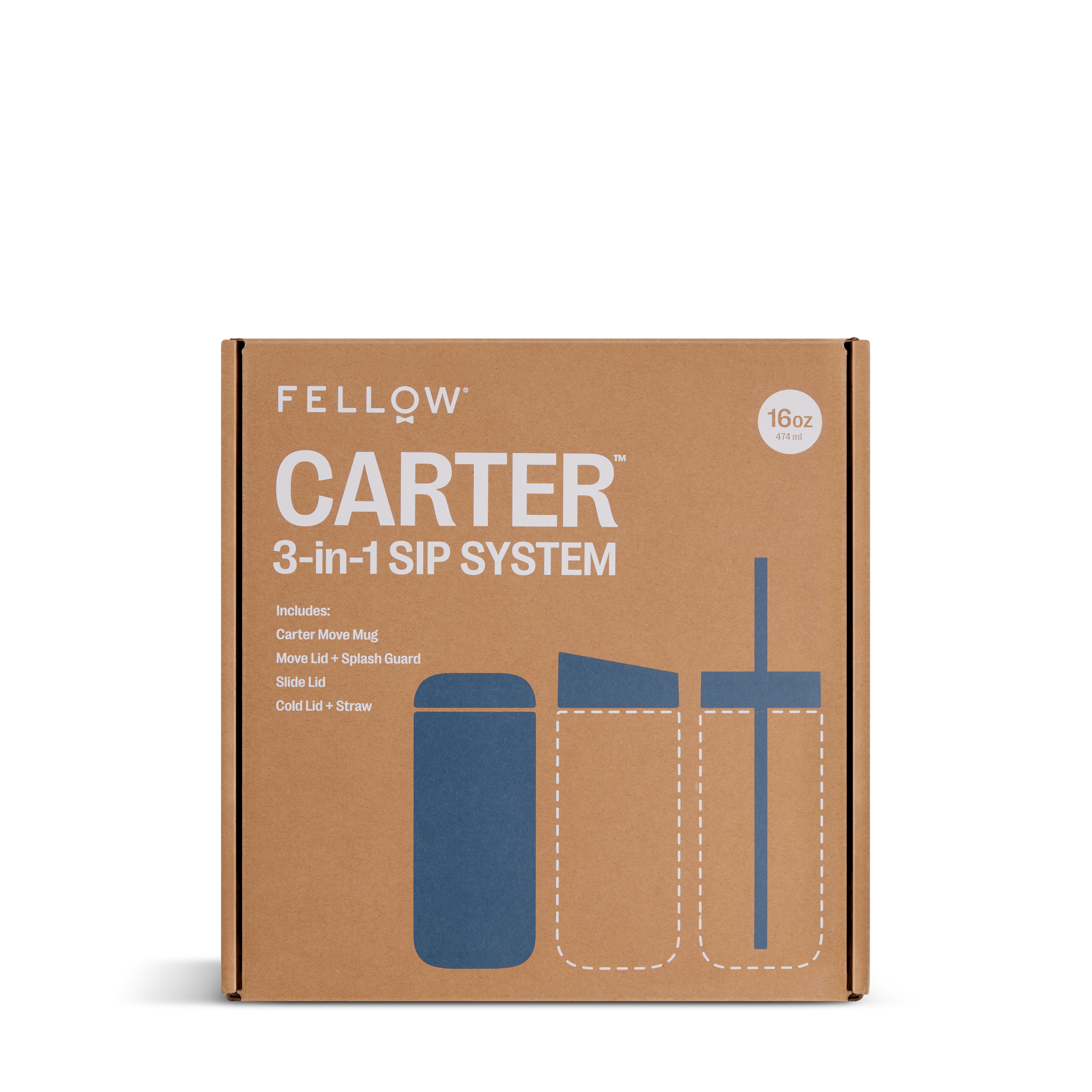 Fellow Carter 3-in-1 Sip System | Thermobecher-Set mit verschiedenen Deckeln - Coffee Annan 