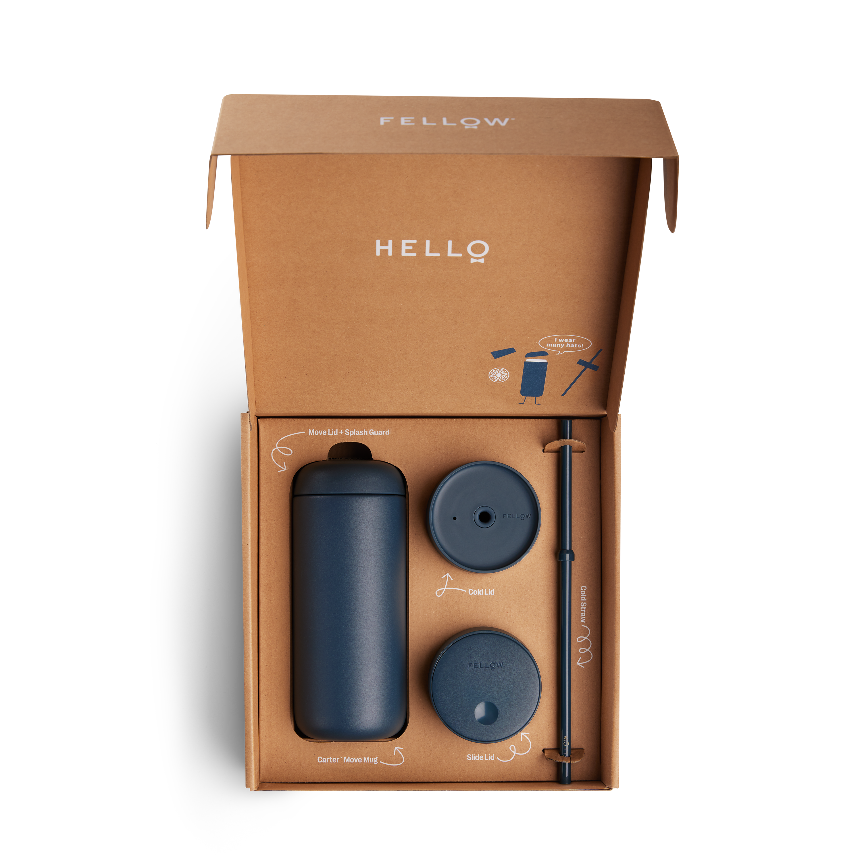 Fellow Carter 3-in-1 Sip System | Thermobecher-Set mit verschiedenen Deckeln - Coffee Annan 